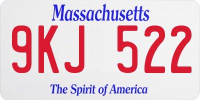 MA license plate 9KJ522