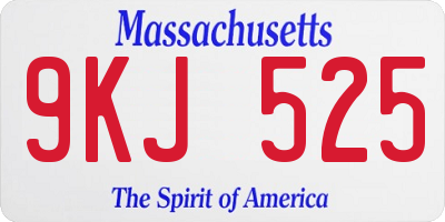 MA license plate 9KJ525