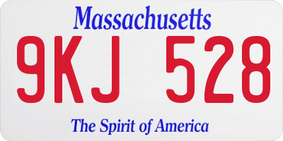 MA license plate 9KJ528