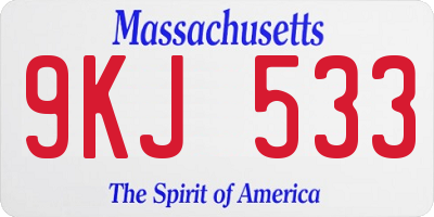 MA license plate 9KJ533