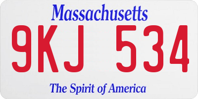 MA license plate 9KJ534