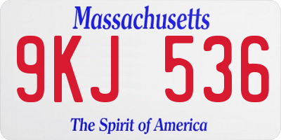 MA license plate 9KJ536