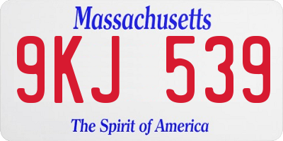 MA license plate 9KJ539