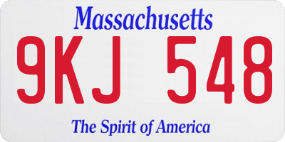 MA license plate 9KJ548