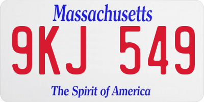 MA license plate 9KJ549