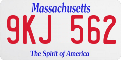 MA license plate 9KJ562