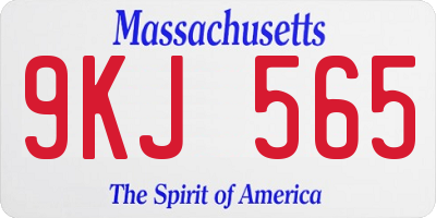 MA license plate 9KJ565