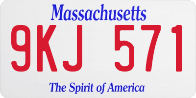 MA license plate 9KJ571