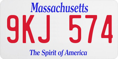 MA license plate 9KJ574