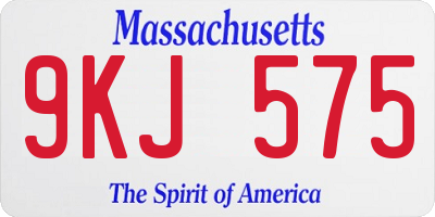 MA license plate 9KJ575