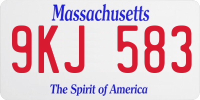 MA license plate 9KJ583