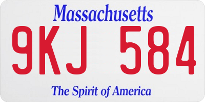 MA license plate 9KJ584