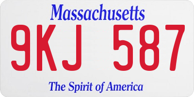 MA license plate 9KJ587