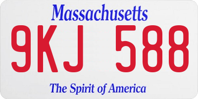 MA license plate 9KJ588