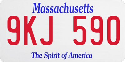 MA license plate 9KJ590