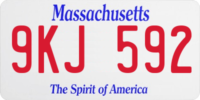 MA license plate 9KJ592