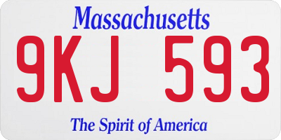 MA license plate 9KJ593