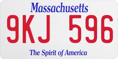 MA license plate 9KJ596