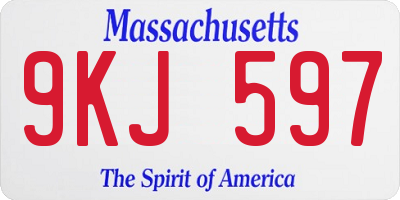 MA license plate 9KJ597