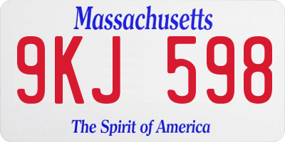 MA license plate 9KJ598