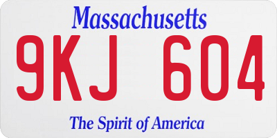 MA license plate 9KJ604