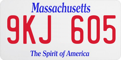 MA license plate 9KJ605