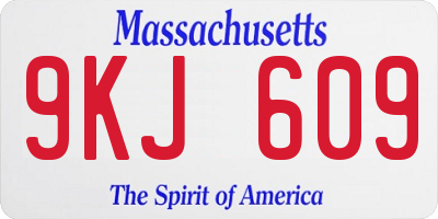 MA license plate 9KJ609