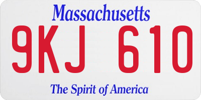 MA license plate 9KJ610