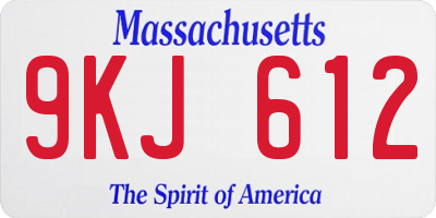 MA license plate 9KJ612