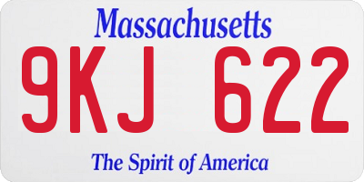 MA license plate 9KJ622