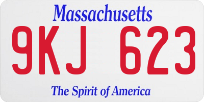 MA license plate 9KJ623