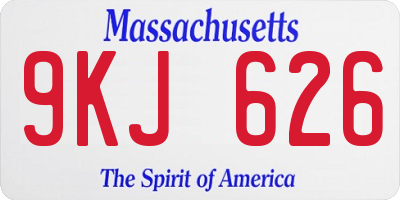 MA license plate 9KJ626
