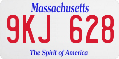 MA license plate 9KJ628