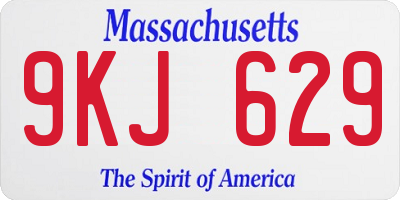 MA license plate 9KJ629