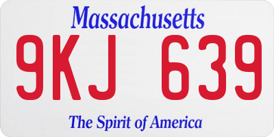 MA license plate 9KJ639