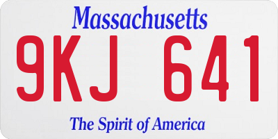 MA license plate 9KJ641