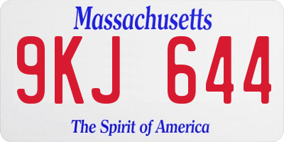 MA license plate 9KJ644