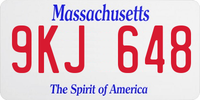 MA license plate 9KJ648