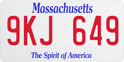 MA license plate 9KJ649