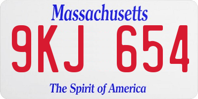 MA license plate 9KJ654