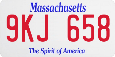 MA license plate 9KJ658
