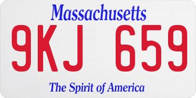 MA license plate 9KJ659
