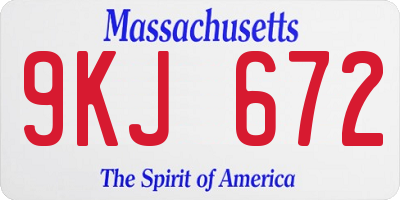 MA license plate 9KJ672
