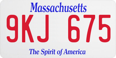 MA license plate 9KJ675