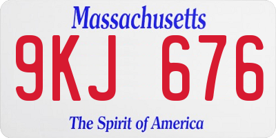 MA license plate 9KJ676