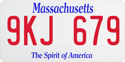 MA license plate 9KJ679
