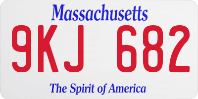 MA license plate 9KJ682
