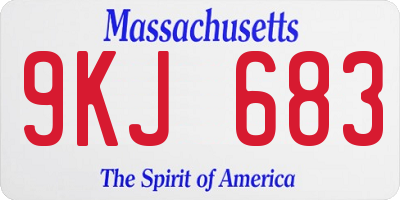 MA license plate 9KJ683
