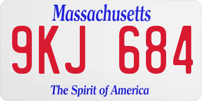 MA license plate 9KJ684