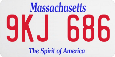 MA license plate 9KJ686